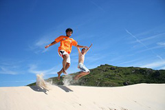 Jugendliche machen Urlaub
